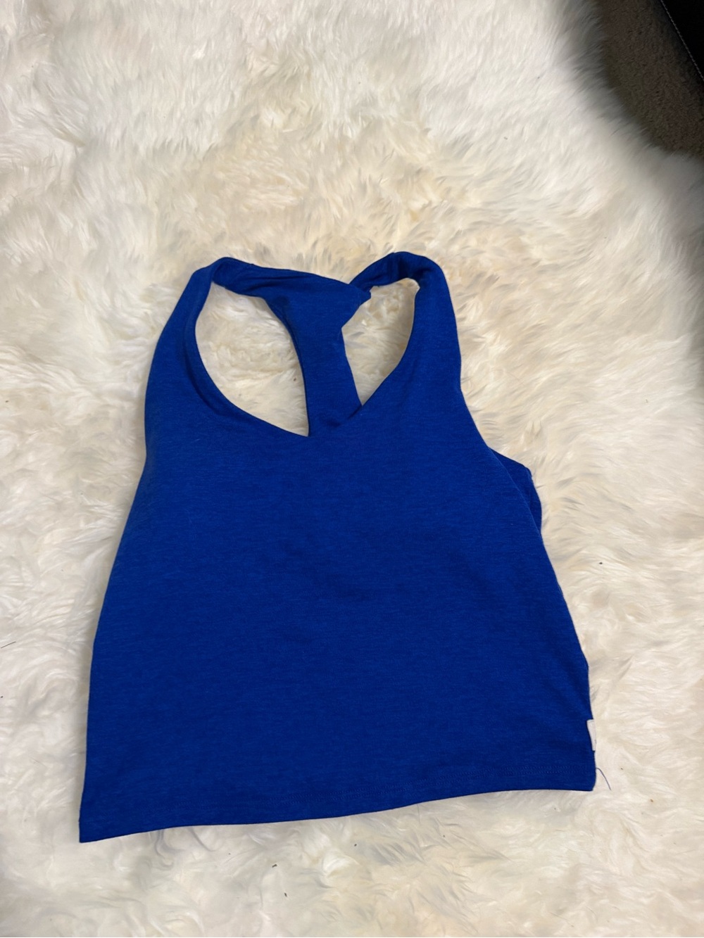 Like new Vuori Blue Racerback Cropped Tank Top